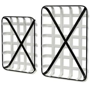 Black and white metal and wood tobacco tray set